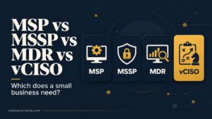 Read more about the article MSP vs MSSP vs MDR vs vCISO: Which Does a Small Business Need?