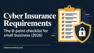 Read more about the article Cyber Insurance Requirements for Small Business: The 8-Point Checklist (2026)